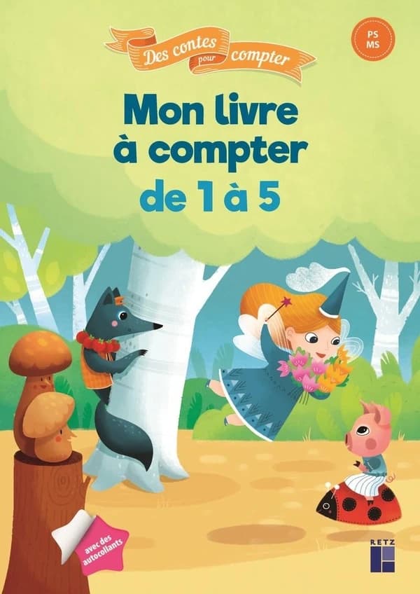 Mon livre à compter de 1 à 5 PS-MS avec des autocollants