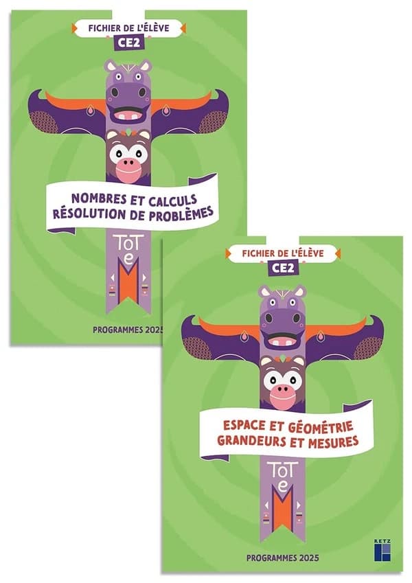 Totem : Mathématiques ; CE2 ; Cahiers d'exercices : Numération + Géométrie (édition 2025)