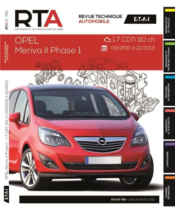 Revue technique automobile n.795 : Opel Meriva II Phase 1 ; 1.7 CDTi 110 ch ; 09