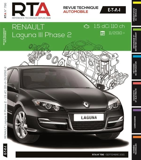 Revue technique automobile n.796 : Renault Laguna III phase 2 1.5 dCi 110 ch 11