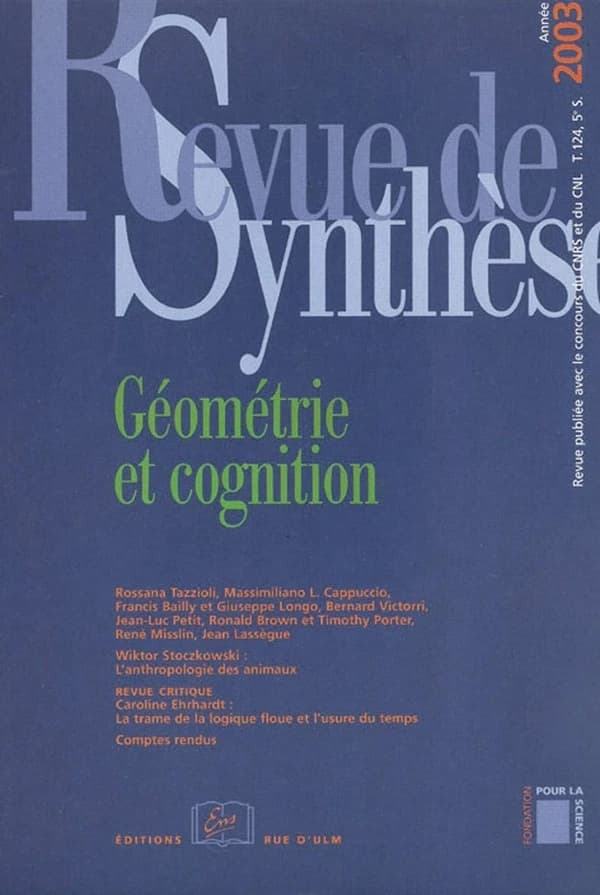REVUE DE SYNTHESE n.124 : géométrie et cognition