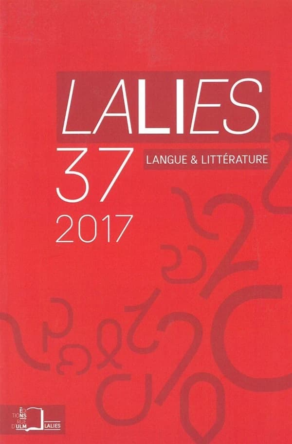 REVUE LALIES n.37 (édition 2017)