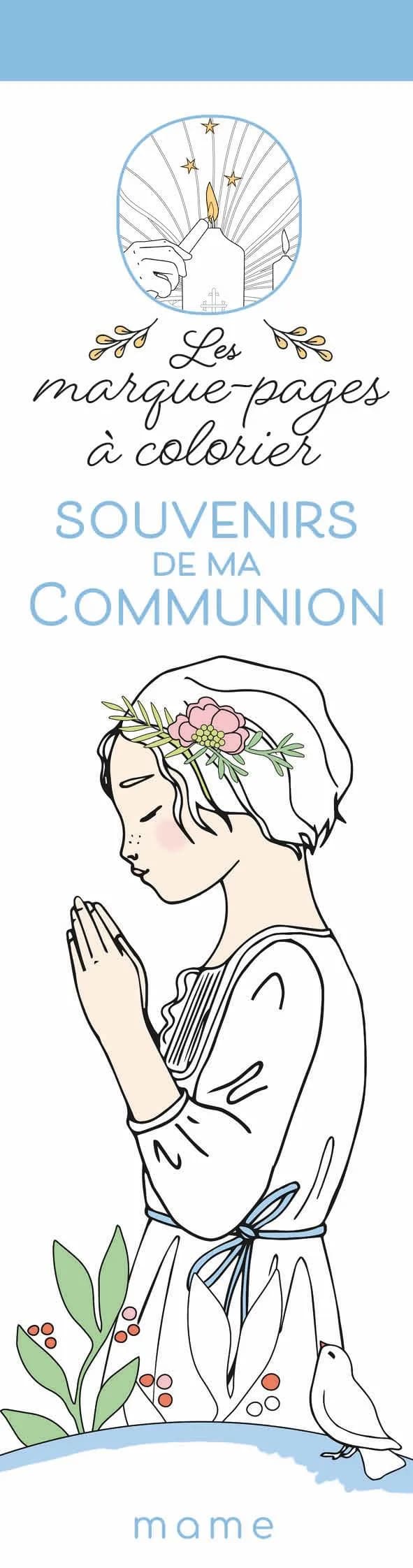 Souvenirs de ma communion ; les marque pages à colorier
