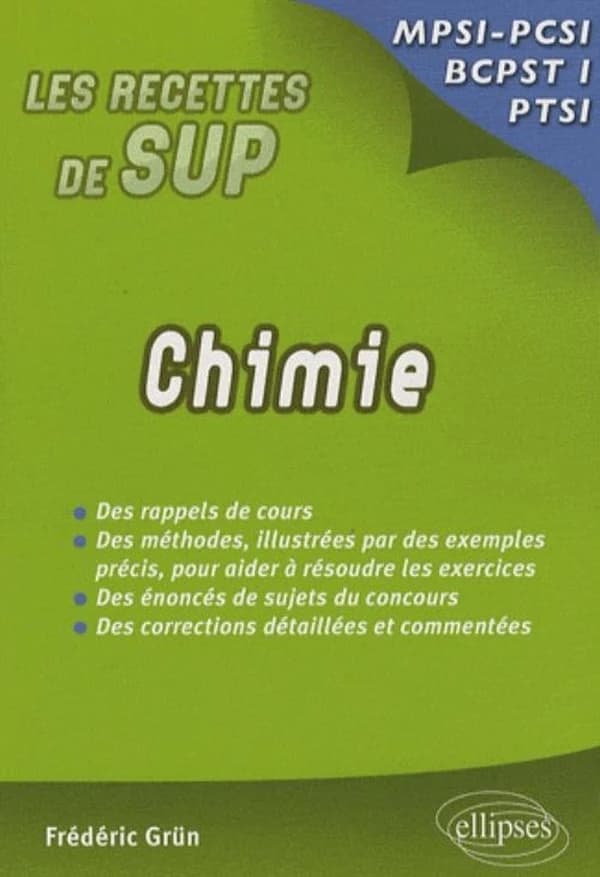 Chimie : MPSI, PCSI, PTSI, BCPST1