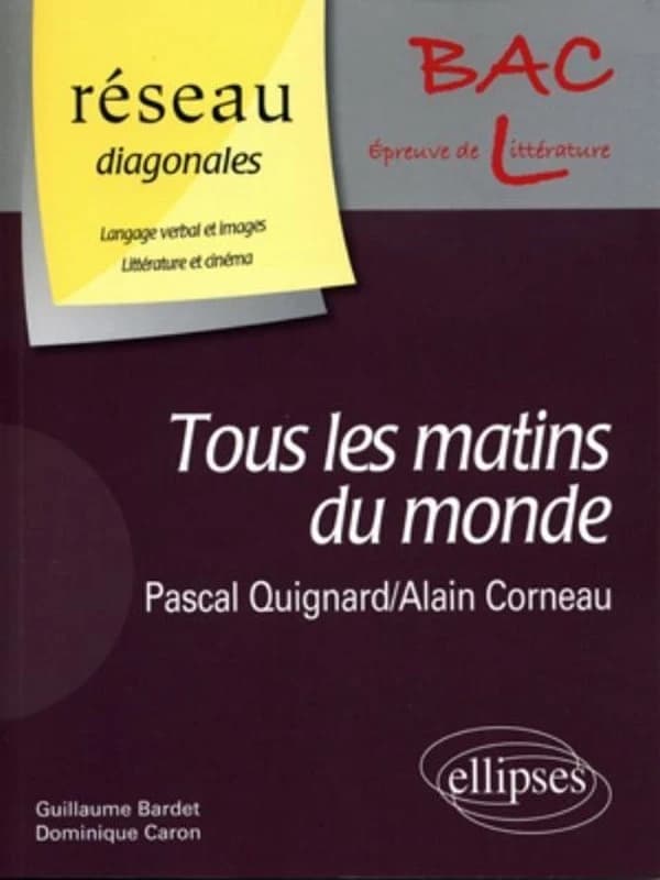 "Tous les matins du monde", livre de Pascal Quignard, film d'Alain Corneau : langage verbal et images, littérature et cinéma