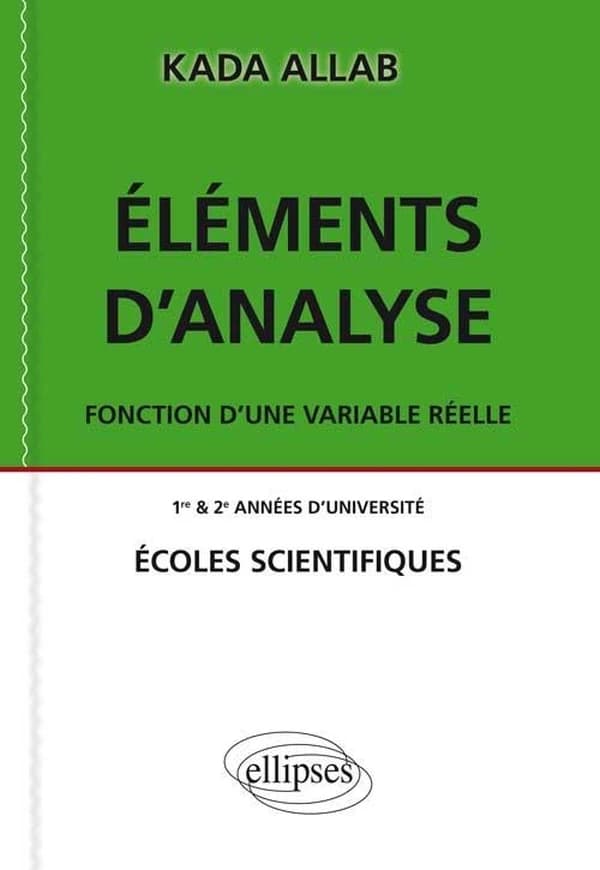 Elements d'analyse. fonction d'une variable reelle.