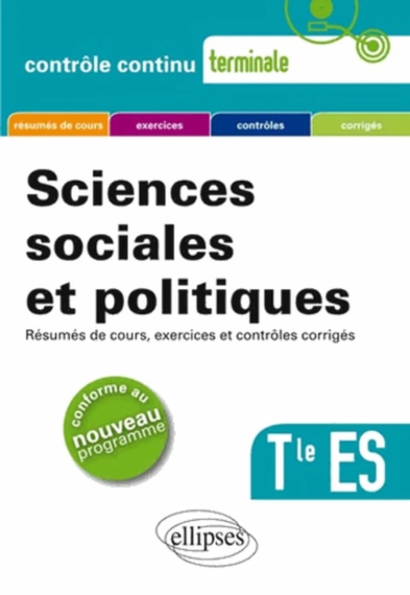 SCIENCES SOCIALES ET POLITIQUES TERMINALE ES NOUVEAU PROGRAMME
