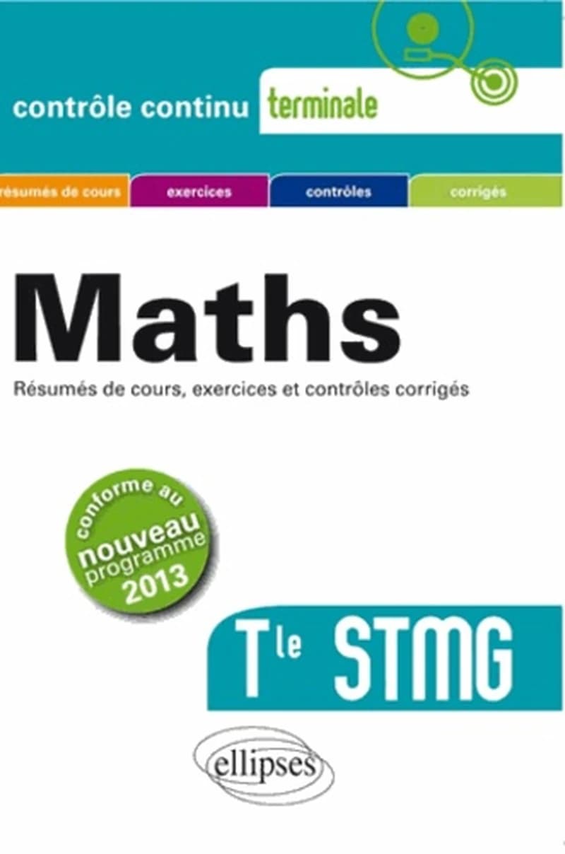 Maths, Tle STMG : nouveau programme 2013