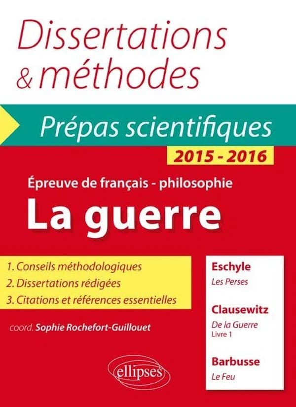La guerre : "Les Perses", Eschyle, "De la guerre", livre I, Carl von Clausewitz, "Le feu", Henri Barbusse