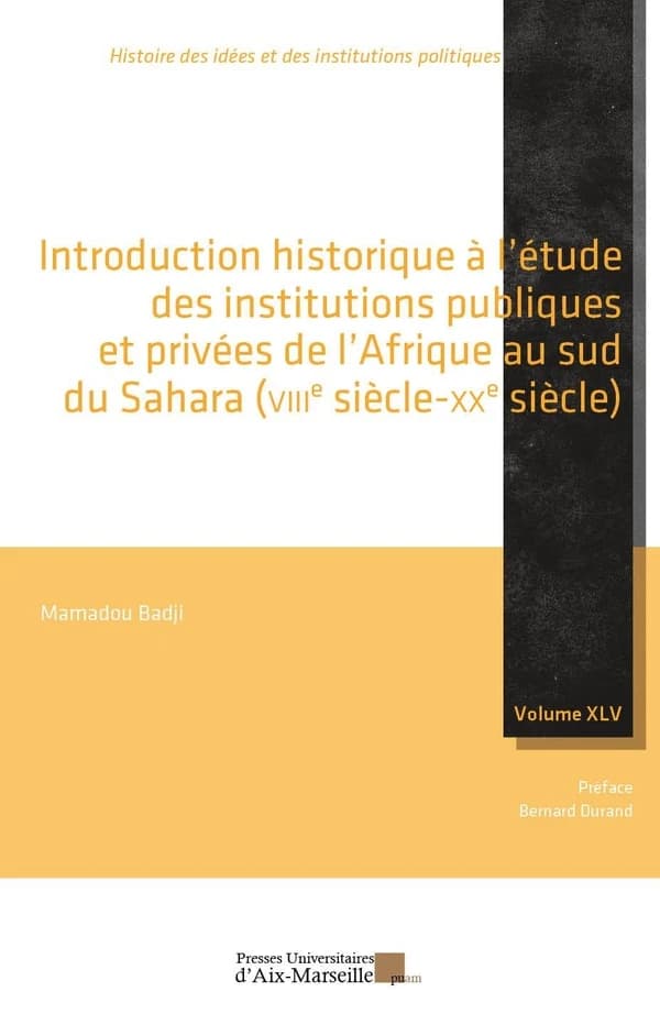 Introduction historique à l'étude des institutions publiques et privées de l'Afrique au sud du Sahara, VIIIe-XXe siècle
