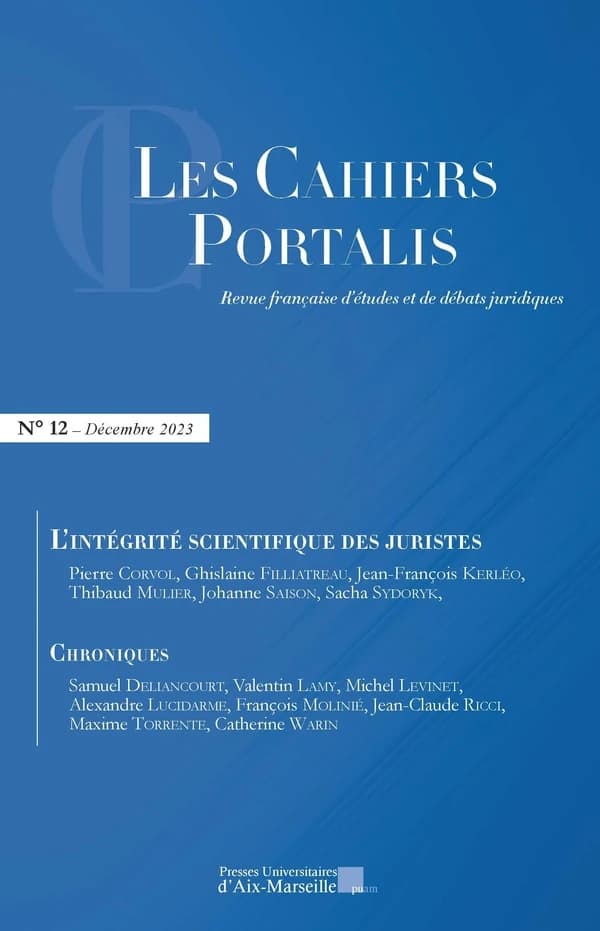 Les Cahiers Portalis n°12 : L'intégrité scientifique des juristes