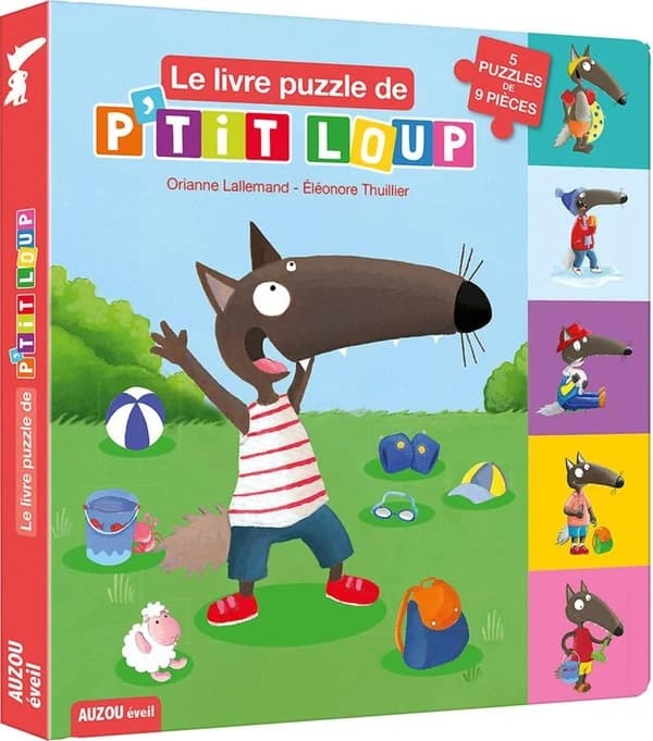 Le livre puzzle de P'tit Loup : 5 puzzles de 9 pièces