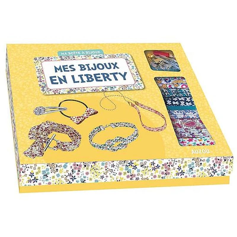 Mes bijoux en liberty - Avec 1 pompon, 1 grelot, 1 barette, 1 anneau, 1 chaîne-bille