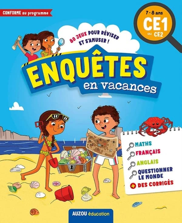Cahier de vacances : enquêtes en vacances ; CE1 au CE2