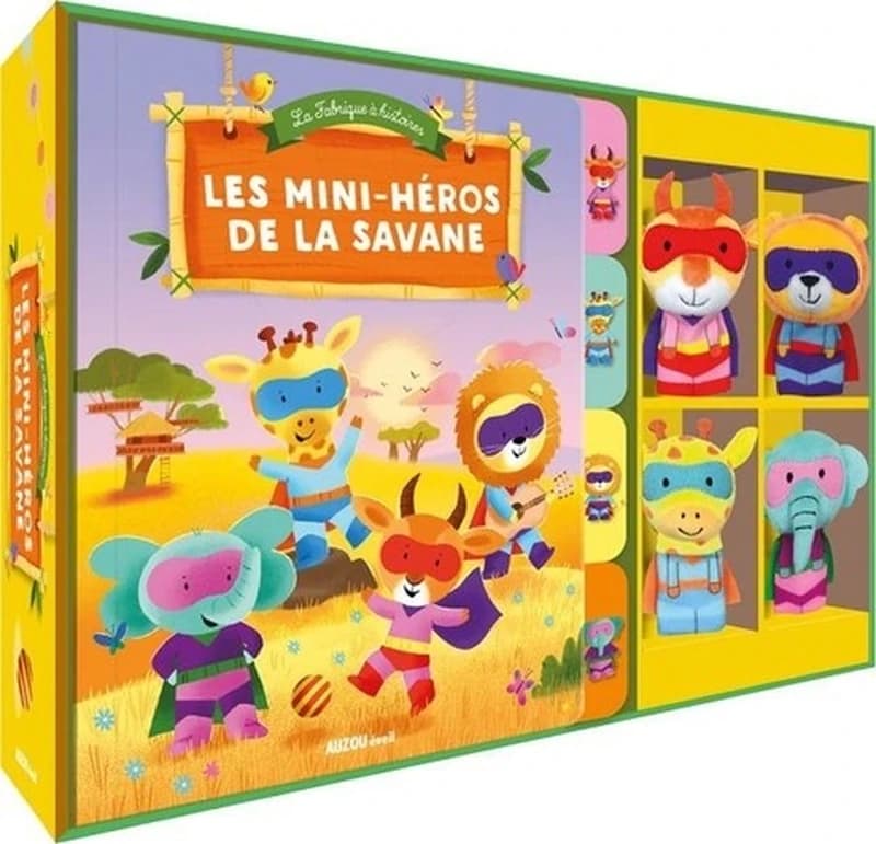 Les mini-héros de la savane  - Avec quatre marionnettes à doigts