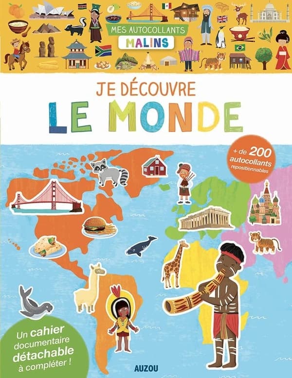 Mes autocollants malins : je découvre monde : [Autocollant]