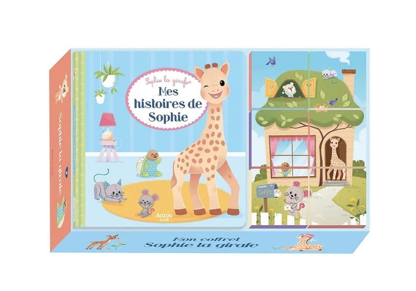 Mon coffret Sophie la girafe : Mes histoires de Sophie, 6 cubes en carton