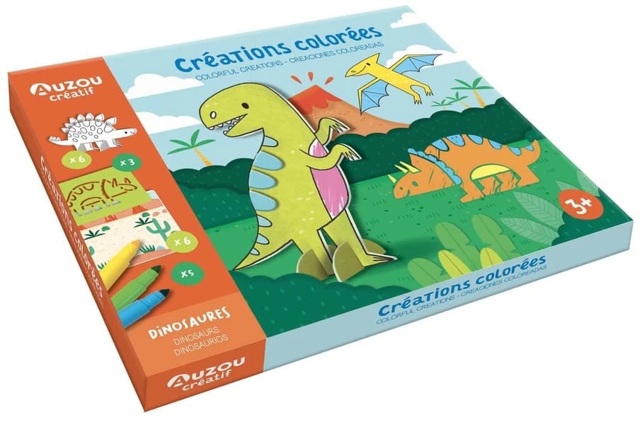 Créations coloriées : dinosaures : [Album à colorier]