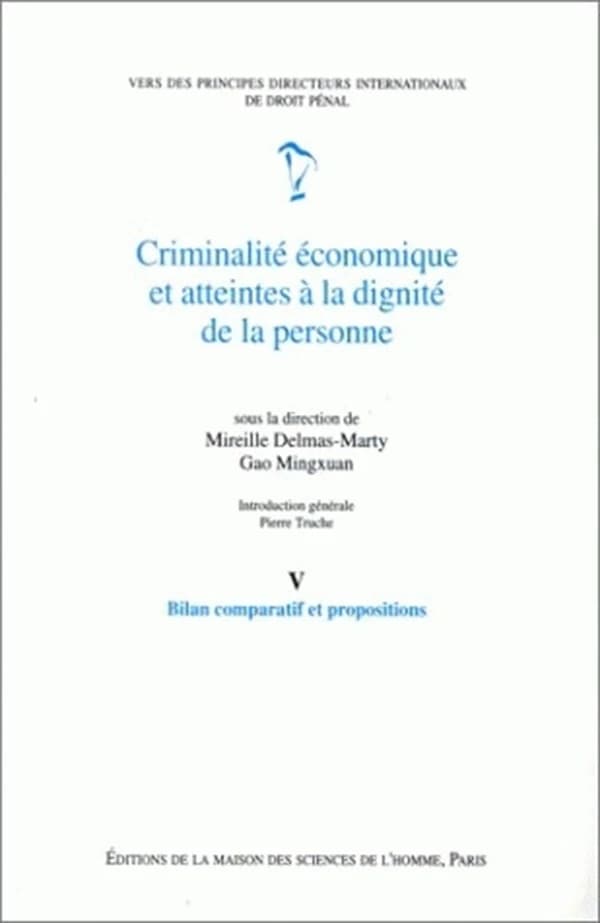 Criminalité économique et atteintes à la dignité de la personne. V, Bilan comparatif et propositions