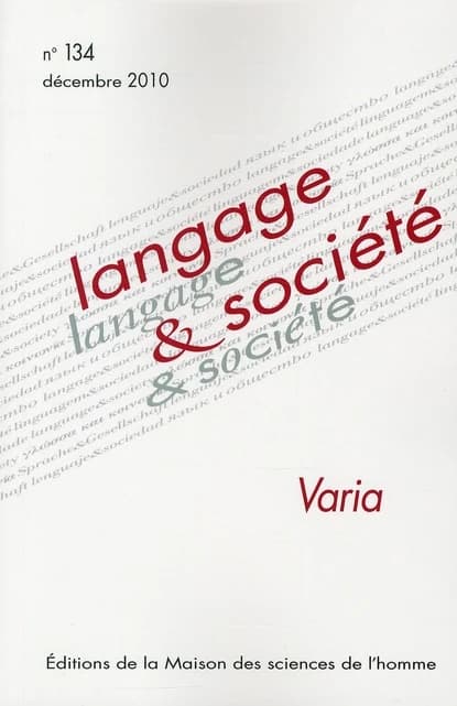 Langage & société n.134