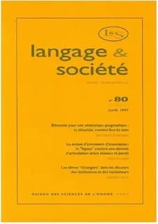 Langage et société, n° 80
