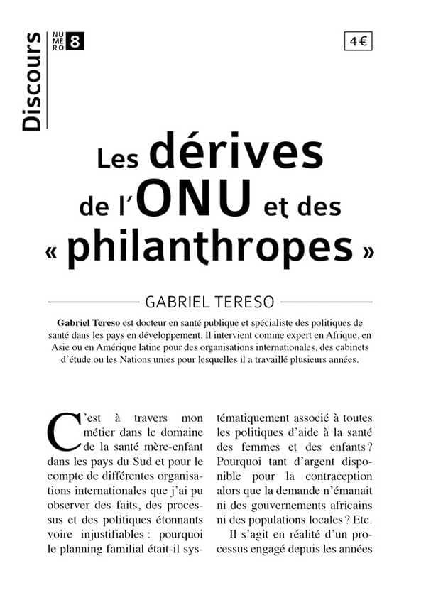 Les dérives de l'ONU et des philanthropes