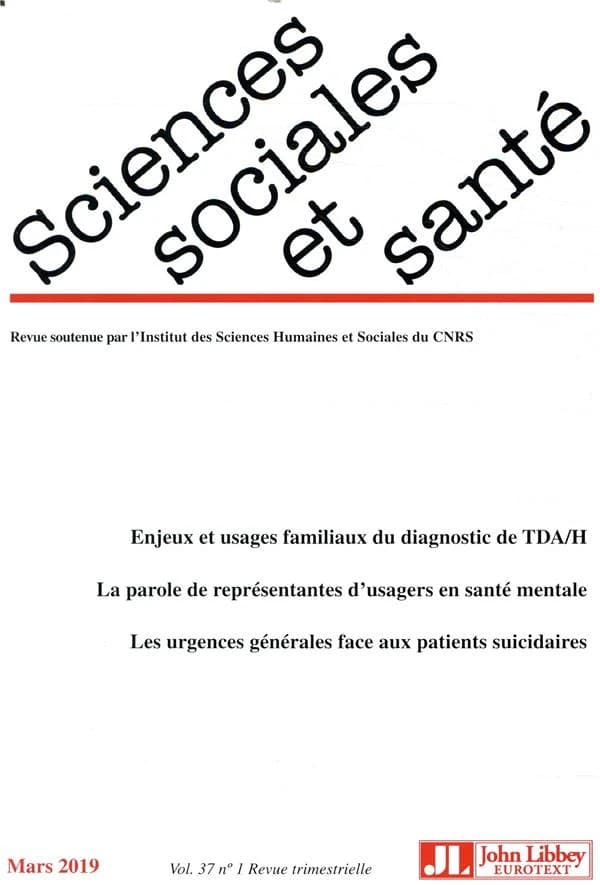REVUE SCIENCES SOCIALES ET SANTE n.37