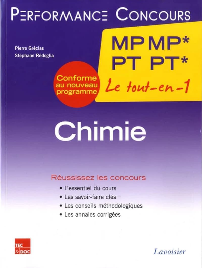 Chimie, 2e année MP MP*-PT PT*