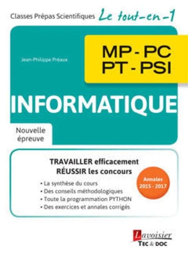 Informatique, 2e année, MP, PC, PT, PSI