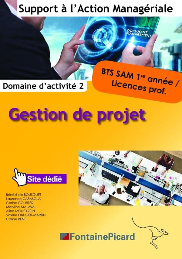 Gestion de projet ; BTS SAM 1ère année, licences prof. ; domaine d'activité 2 ; livre de l'élève