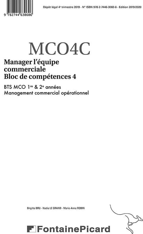 Manager l'équipe commerciale bloc 4 BTS MCO : Corrigé