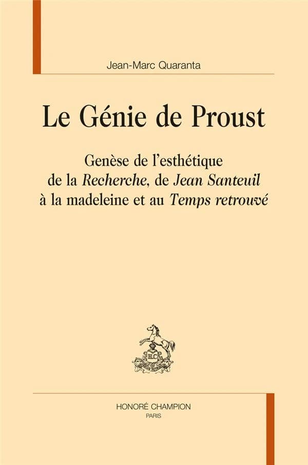 Le génie de Proust : genèse de l'esthétique de la "Recherche", de "Jean Santeuil" à la madeleine et au "Temps retrouvé"