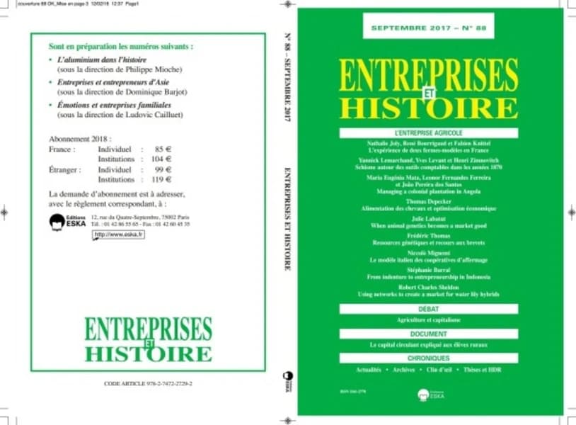 L'ENTREPRISE AGRICOLE-REVUE EH 88 SEPTEMBRE 2017 : AGRICULTURE ET CAPITALISME-LE CAPITAL CIRCULANT EXPLIQUE AUX ELEVES RURAUX