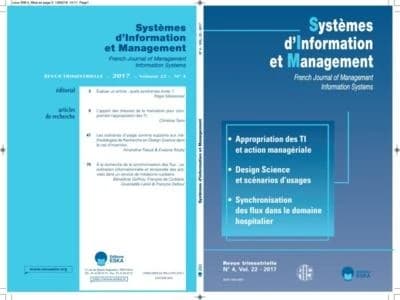 SYNCHRONISATION DES FLUX DANS LE DOMAINE HOSPITALIER-SIM 4-2017 : APPROPRIATION DES TI ET ACTION MANAGERIALE-REVUE SIM VOL22 N°4-2017