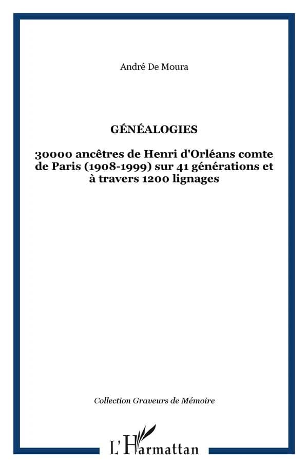 Généalogies : 30000 ancêtres de Henri d'Orléans, comte de Paris (1908-1999)...