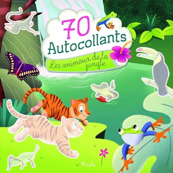 70 autocollants : Les animaux de la jungle