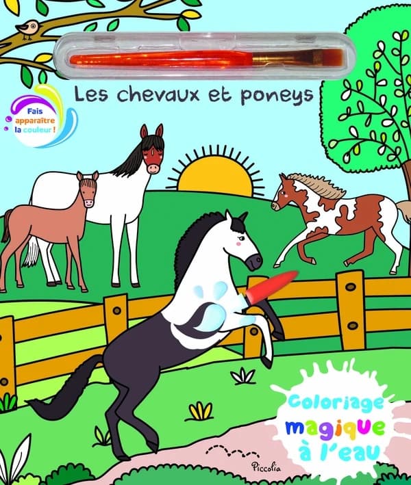 Les chevaux et poneys : Avec un pinceau inclus
