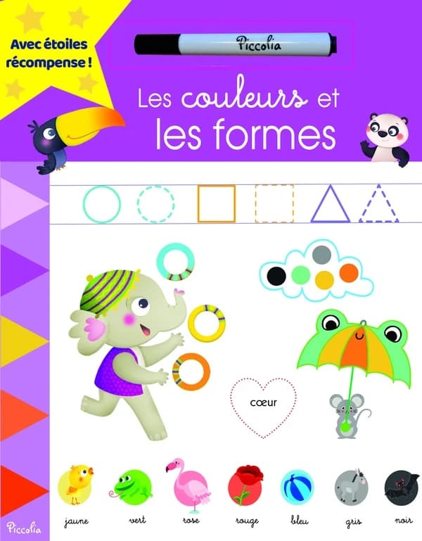 Les couleurs et les formes : Avec 1 feutre effaçable