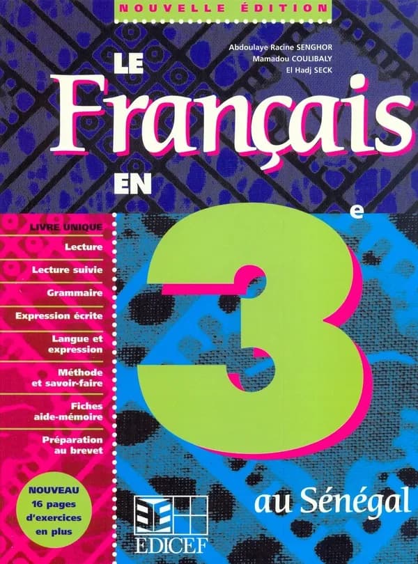 Le français en 3e au Sénégal ; livre de l'élève