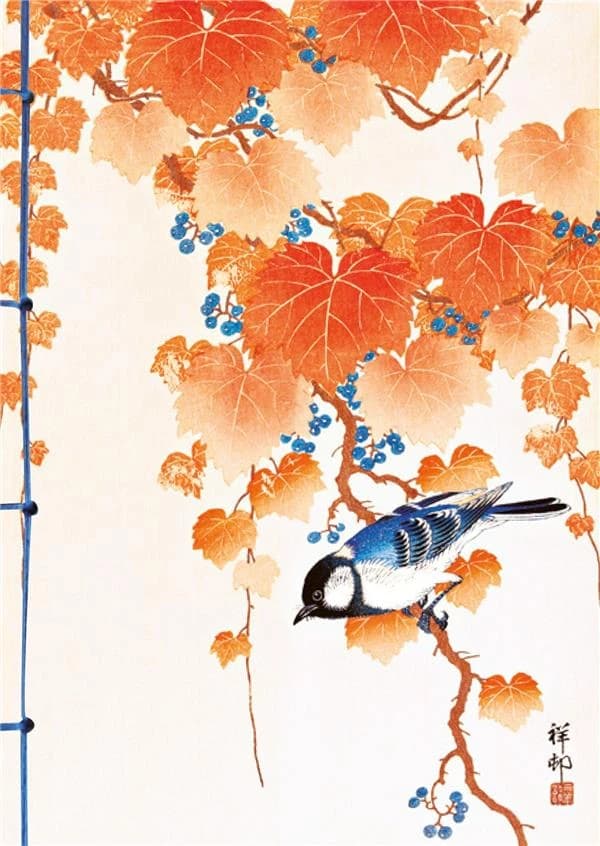 Mésange dans l'estampe japonaise