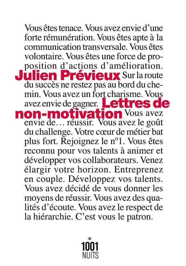 Lettres de non-motivation ([Nouvelle éd.]) Julien Prévieux