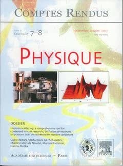 Comptes rendus academie des sciences physique Tome 8 ; physique