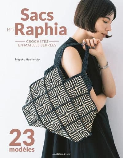 Sacs en raphia crochetés en mailles serrées