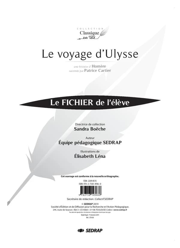 Le voyage d'Ulysse ; le fichier de l'élève