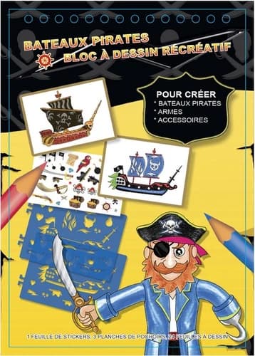 Bateaux pirates : Mini bloc à dessin récréatif : [Album à colorier]