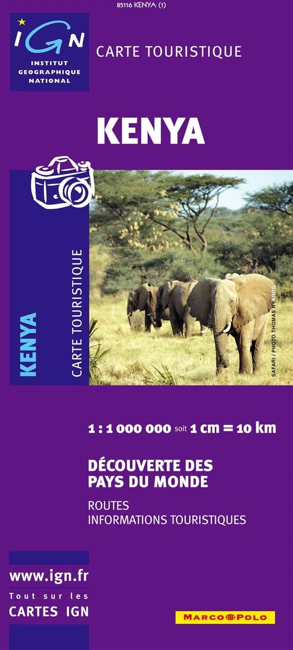 Kenya : carte touristique (Éd. 1) cartographie MairDumont ; diffusée par l'Institut géographique national