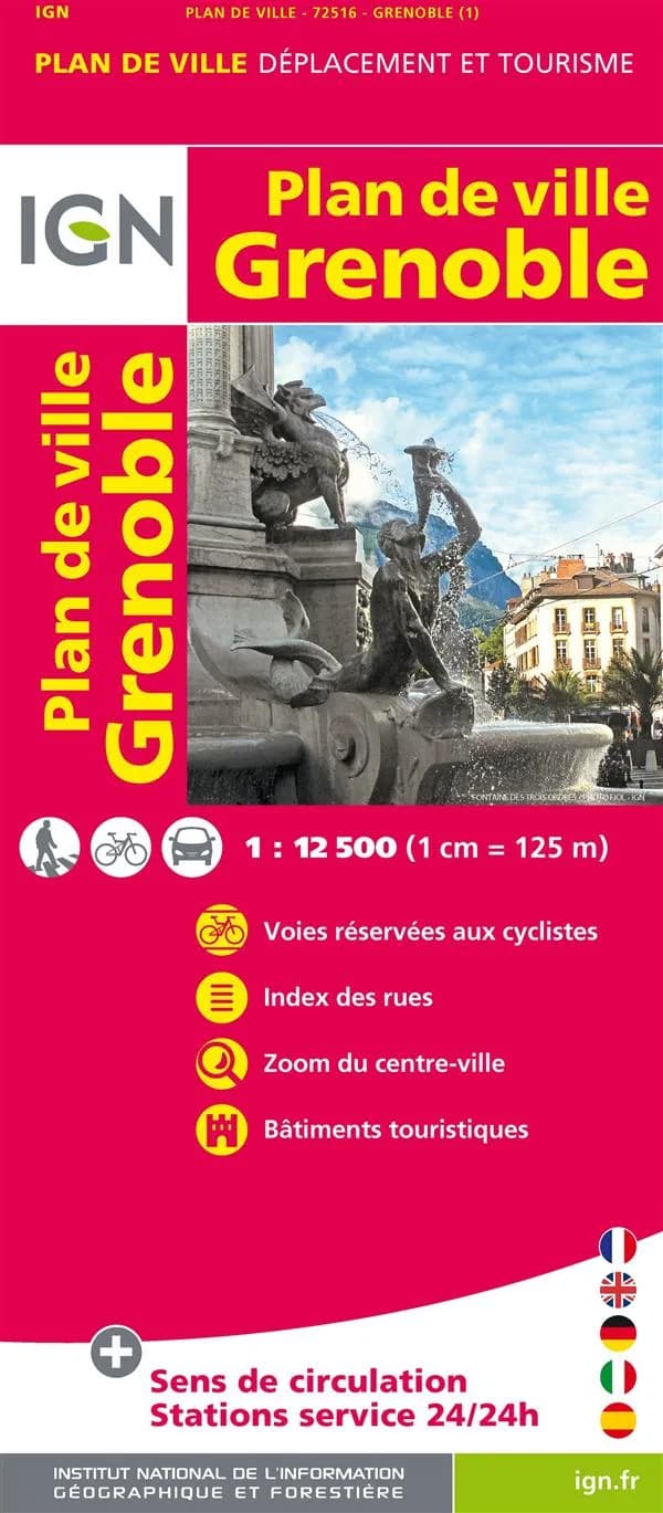 Grenoble : plan de ville (Éd. 1) réalisé et édité par l'Institut national de l'information géographique et forestière