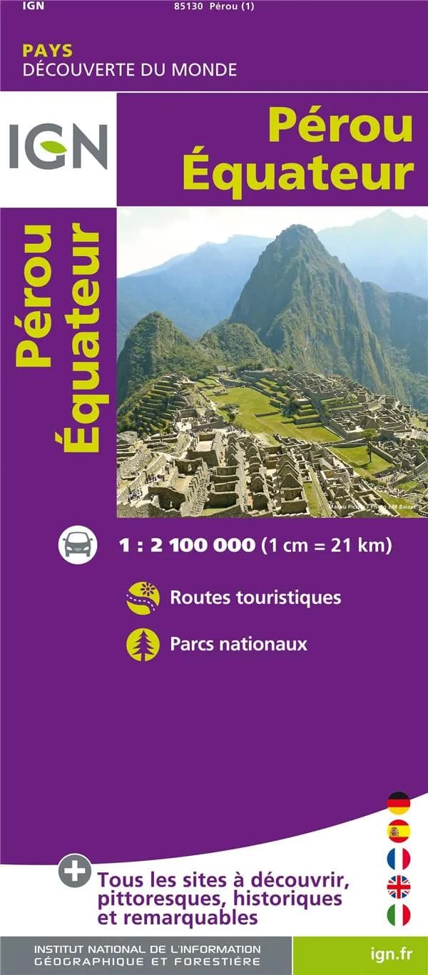 Pérou - Équateur (Éd. 1) cartographie MairDumont ; imprimé et diffusé en France par l'Institut national de l'information géographique et forestière : Peru - Ecuador