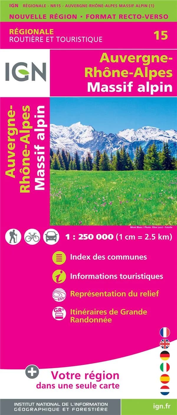 Auvergne-Rhône-Alpes : Massif alpin (Éd. 1) Institut national de l'information géographique et forestière