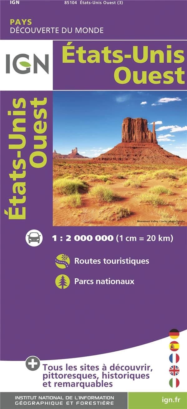 États-Unis ouest (Éd. 3) cartographie MairDumont ; imprimé et diffusé en France par l'Institut national de l'information géographique et forestière : USA west